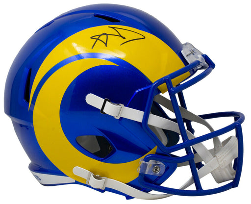 Aaron Donald Los Angeles Rams Signed Full Size Blue Speed Replica Helmet JSA COA (St. Louis), , 