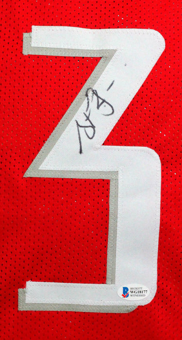 Steve Francis Autographed Red w/ White Pro Style Jersey (BAS COA)