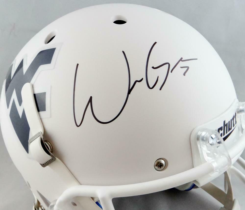 Will Grier West Virginia Mountaineers Signed Full Size White Schutt Helmet (JSA COA)