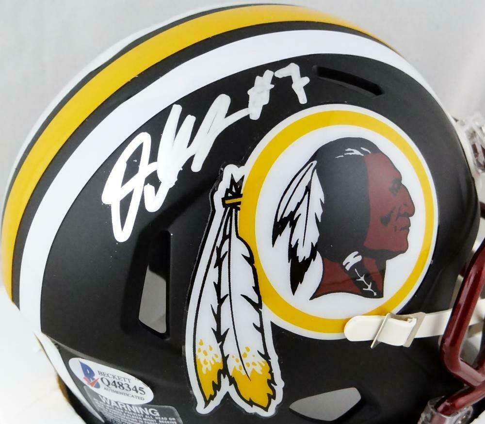 Dwayne Haskins Washington Redskins Signed Redskins Flat Black Mini Helmet *White (BAS COA)