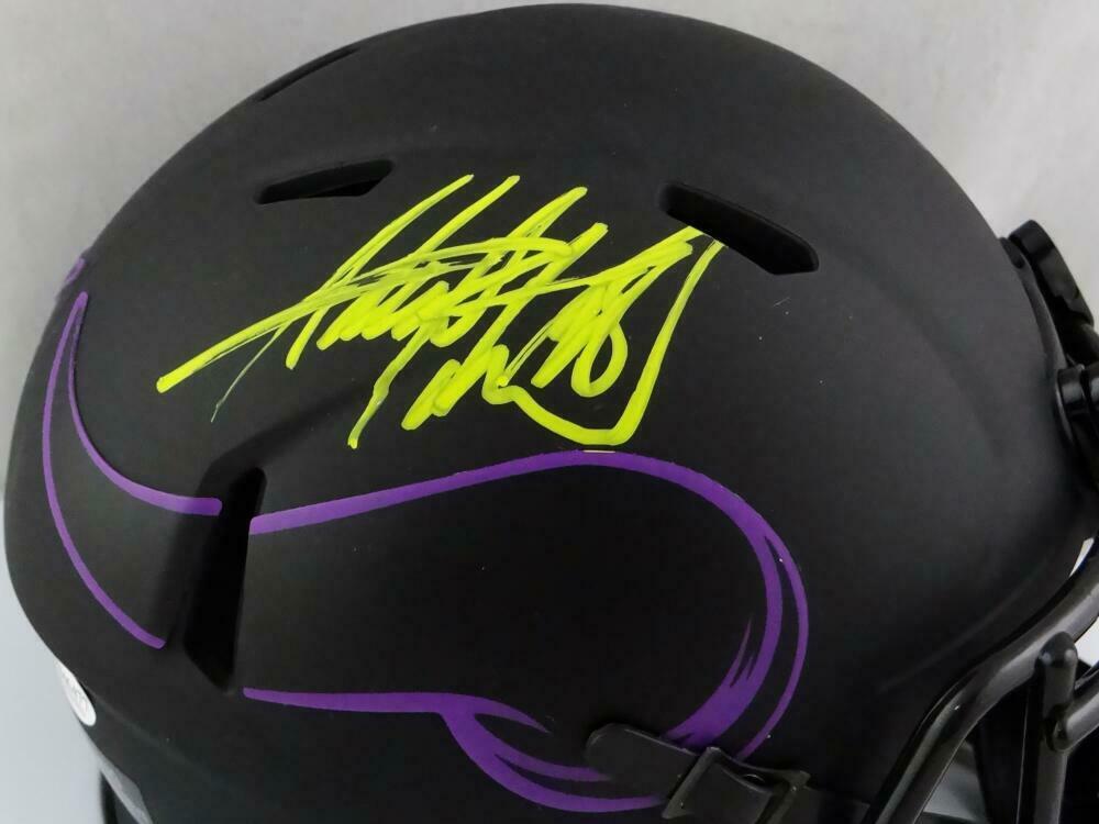 Adrian Peterson Autographed Minnesota Vikings Eclipse Mini Helmet-(BAS COA), ,