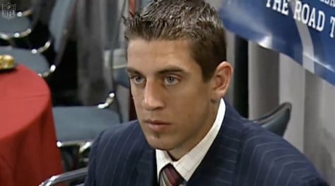 Aaron Rodgers waiting in the green room at the 2005 NFL Draft