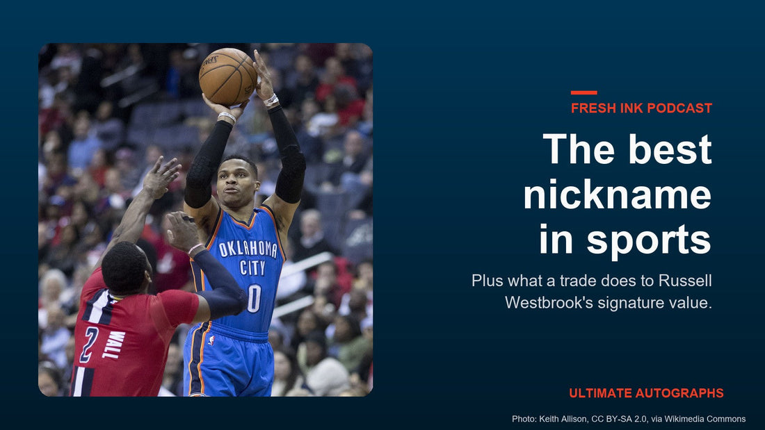 Russell Westbrook shooting for the Oklahoma City Thunder, for the Fresh Ink episode on the best nickname in sports