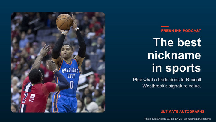 Russell Westbrook shooting for the Oklahoma City Thunder, for the Fresh Ink episode on the best nickname in sports