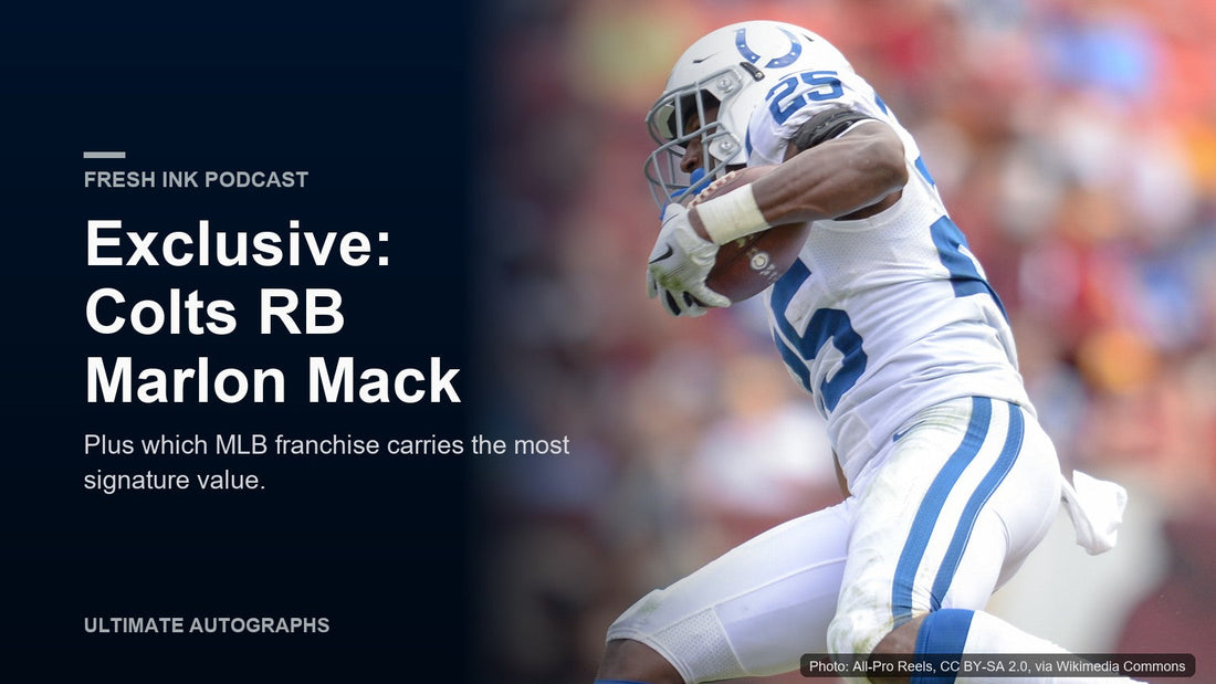Colts running back Marlon Mack carrying the ball, for the Fresh Ink exclusive interview