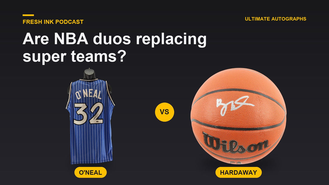 Signed Shaquille O'Neal Orlando Magic jersey and Anfernee Hardaway signed basketball, an NBA duo