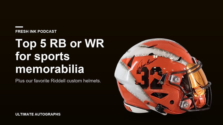 Jim Brown signed custom Riddell SpeedFlex helmet for the Fresh Ink episode on the top 5 RB or WR for memorabilia
