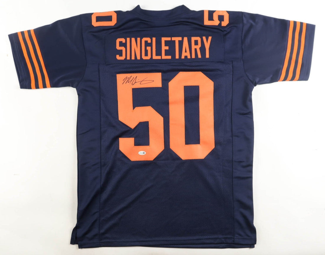 Signed Mike Singletary Chicago Bears throwback jersey