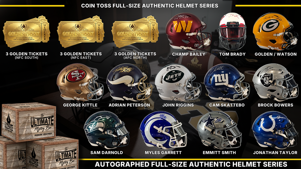 UA headliner graphic — Coin Toss Full-Size Authentic Helmet Live Break Series