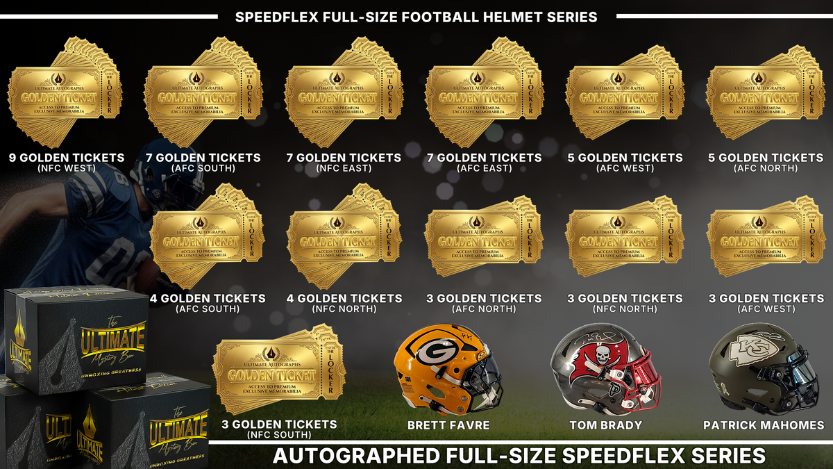 UA headliner graphic — SpeedFlex Autographed Full-Size Football Helmet Live Break Series
