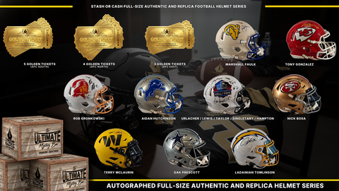UA headliner graphic — Stash or Cash Full-Size Authentic and Replica Football Helmet Live Break Series 1