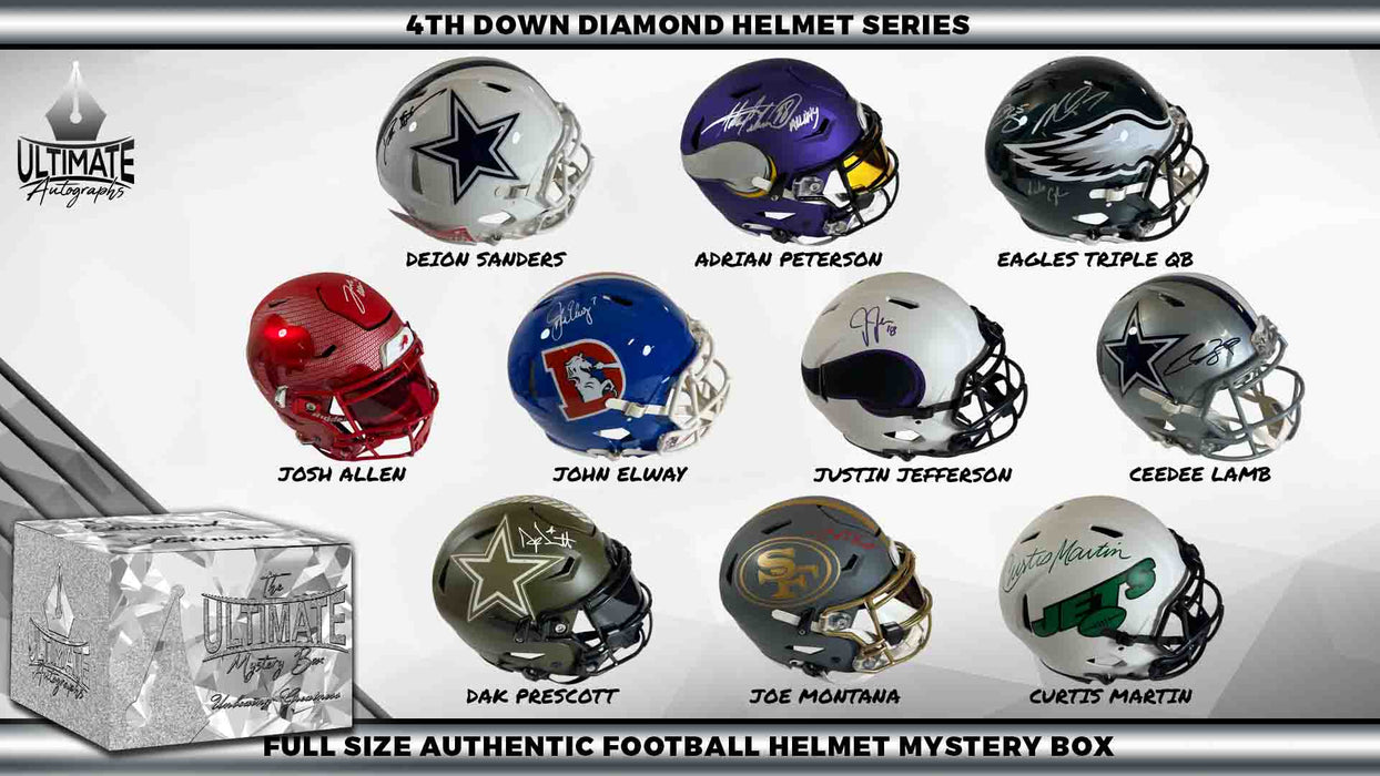 Live Break #1 - *QUAD BOX BREAK* Autographed Full Size Diamond Helmet Mystery Box - "4th Down" - Series - 9/29/2024 - 6:00 PM CT