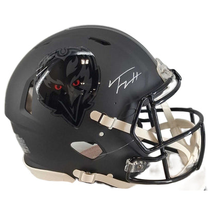 Trey Hendrickson Autographed Baltimore Ravens Darkness Alternate Helmet - tight