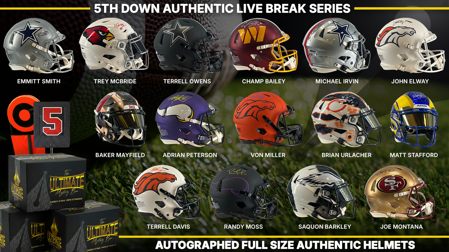 Fifth Down Autographed Authentic Helmet Live Break Series
