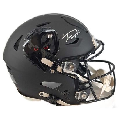 Trey Hendrickson Signed Baltimore Ravens Darkness Alternate Speedflex Helmet - tight