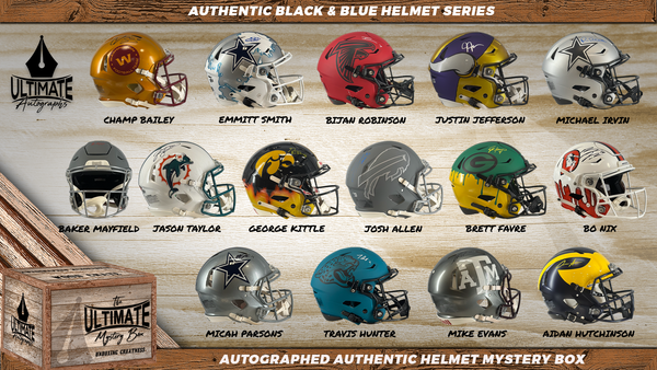 Black & Blue Autographed Authentic Football Helmet Mystery Box Series