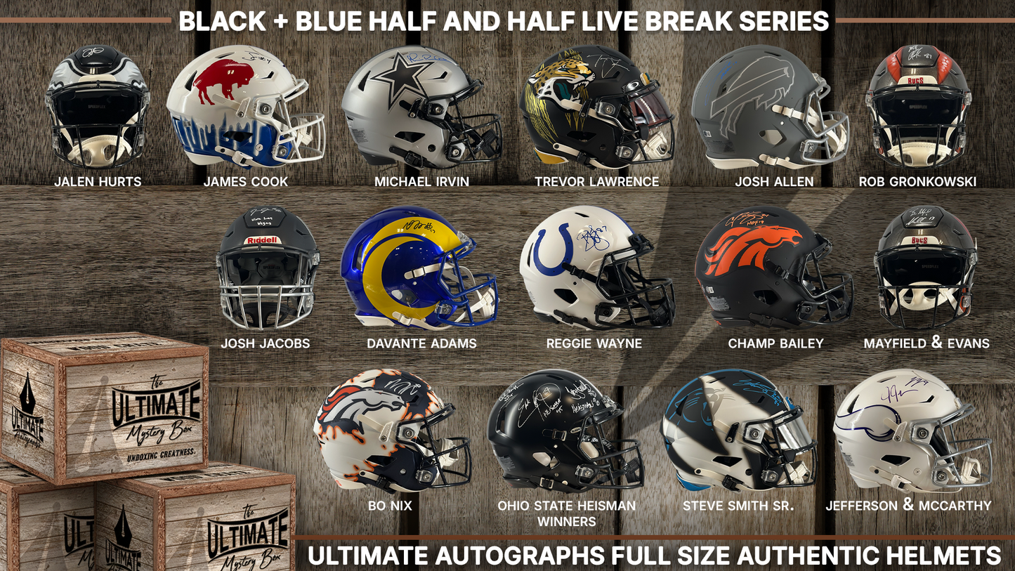 Black and Blue Half and Half Authentic Helmet Mystery Box Series