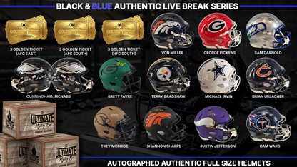 Black and Blue Autographed Authentic Football Helmet Live Break Series