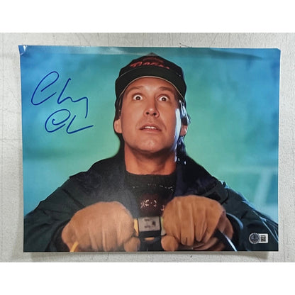 Chevy Chase Autographed Christmas Vacation 11x14 Photo (Damaged)