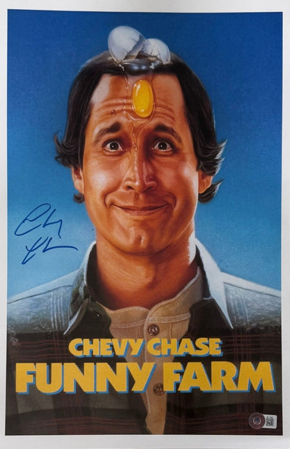 Chevy Chase Signed Funny Farm 11x17 Photo