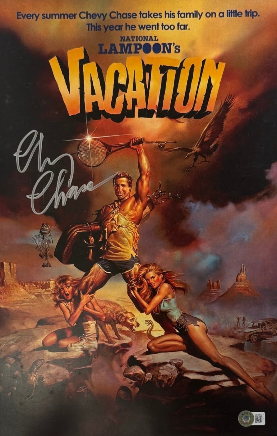 Chevy Chase Signed National Lampoon's Vacation 11x17 Photo