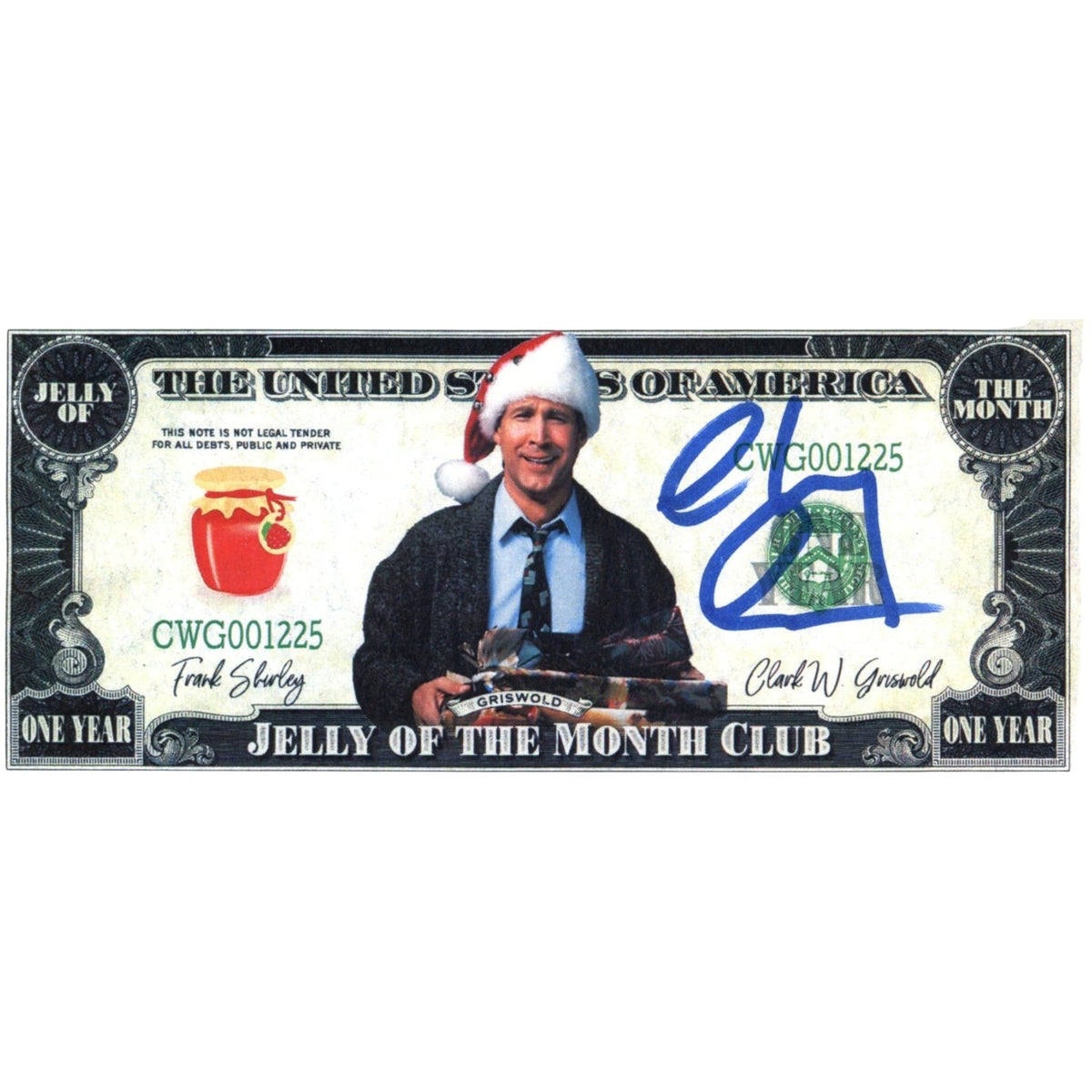 Chevy Chase Signed Christmas Vacation Novelty Dollar Bill