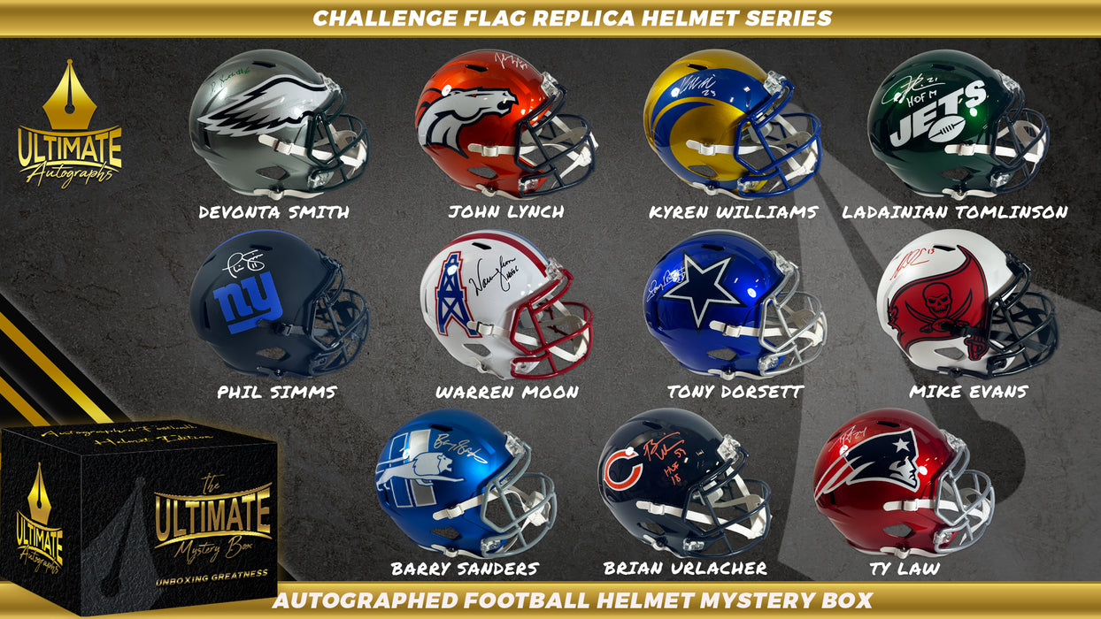 Autographed Full Size Replica Helmet Series Mystery Box - Challenge Flag