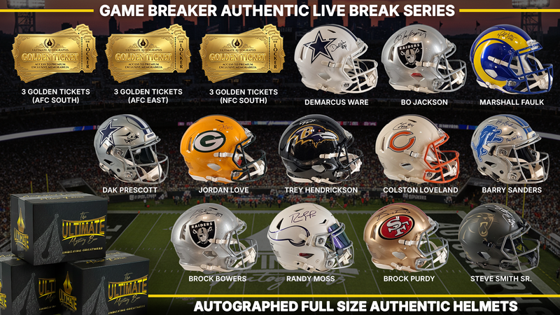 Game Breaker Autographed Full-Size Authentic Helmet Live Break Series