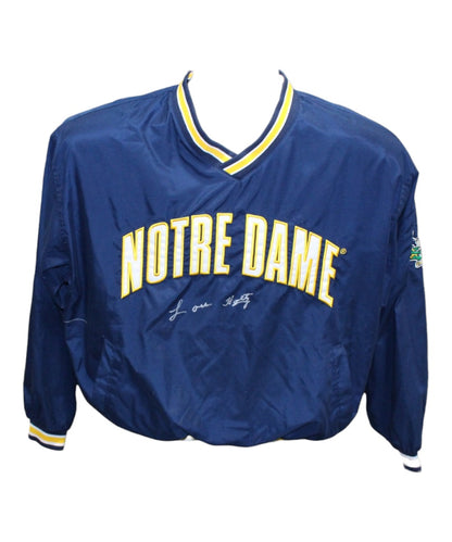Lou Holtz Autographed Notre Dame Fighting Irish Pullover Size L