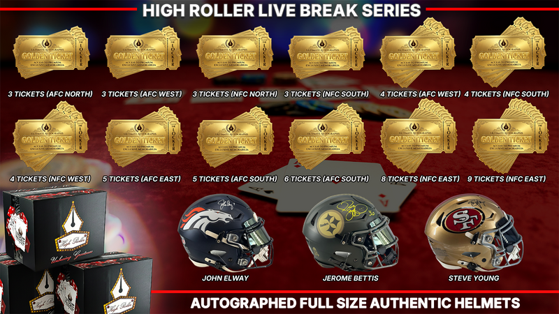 High Roller Loaded Dice Autographed Authentic Football Helmet Live Break Series