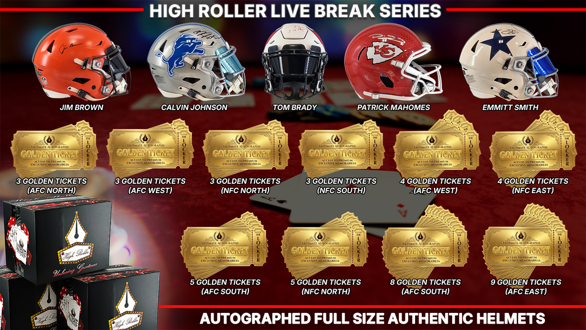 High Roller Loaded Dice Autographed Full-Size Authentic Football Helmet Live Break Series