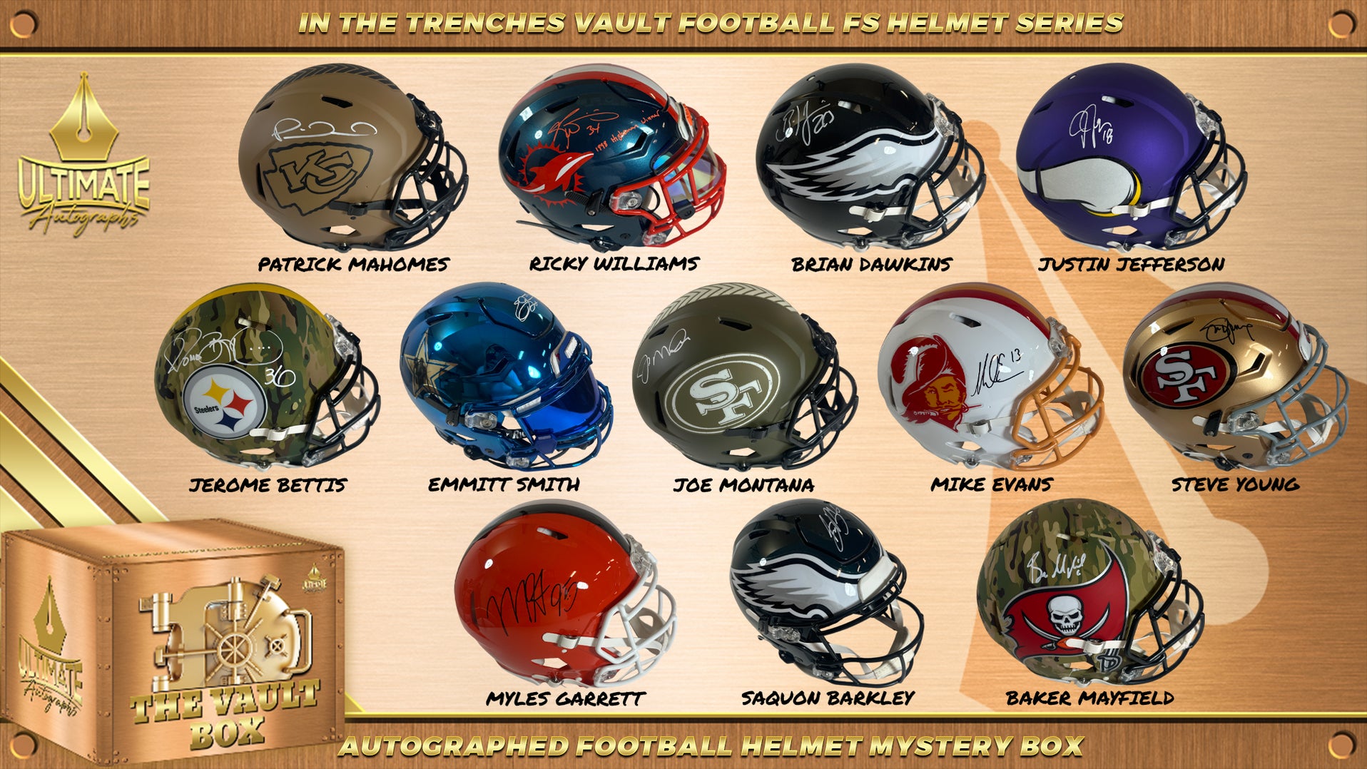 Live Break 2 "In The Trenches" Vault Football Full Size Helmet Seri