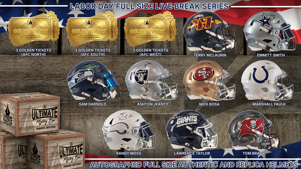 Labor Day Full-Size Authentic and Replica Football Helmet Live Break Series