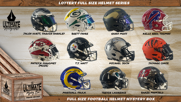 Lottery Full Size Autographed Football Helmet Mystery Box Series