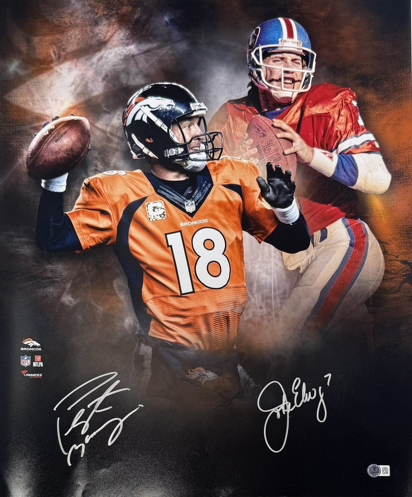 Peyton Manning & John Elway Autographed Denver Broncos 20x24 Photo