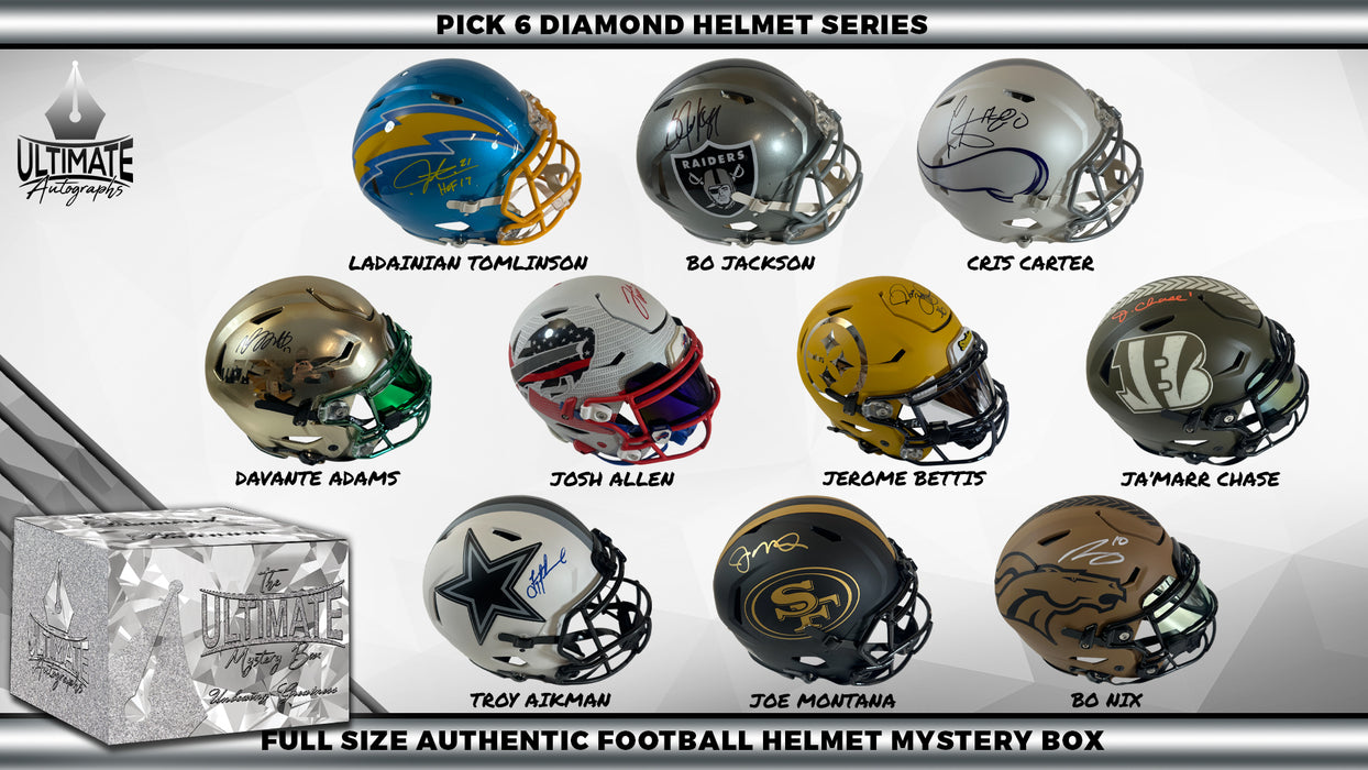 Live Break #1 - Autographed Full Size Diamond Helmet Mystery Box "Pick 6" Series - 12/30/2024 - 12:00 PM CT