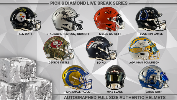 Pick 6 Diamond Full Size NFL Helmet Mystery Box Series