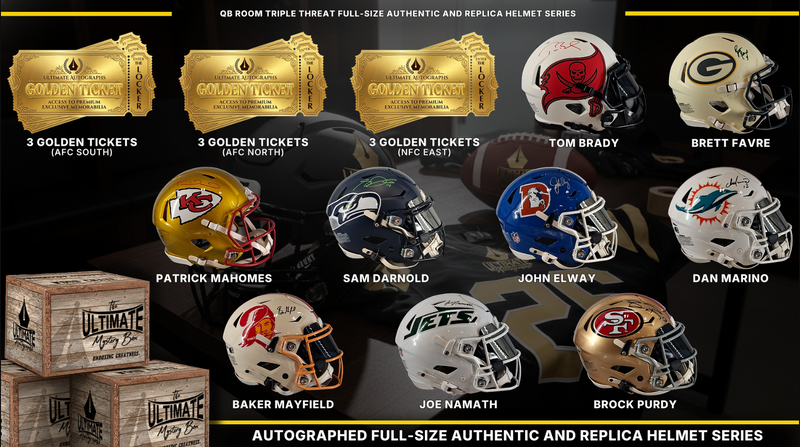 QB Room Triple Threat Full-Size Authentic and Replica Helmet Live Break Series