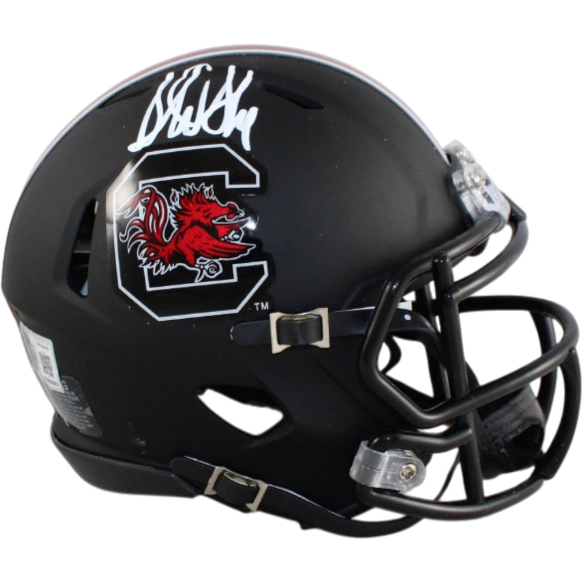 Sterling Sharpe Signed South Carolina Gamecocks Matte Black Mini Helmet