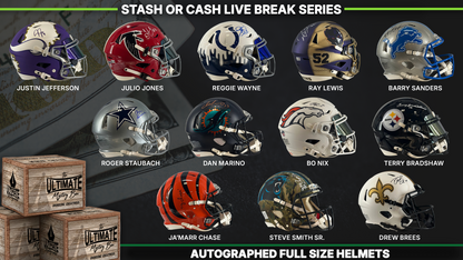 Cash or Stash Full-Size Football Helmet Live Break Series