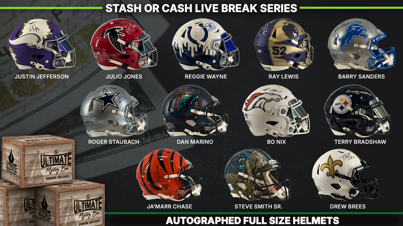 Cash or Stash Full-Size Football Helmet Live Break Series