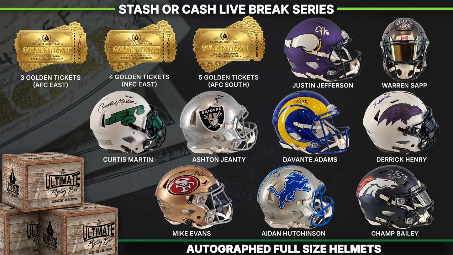 Stash or Cash Full-Size Football Helmet Live Break Series