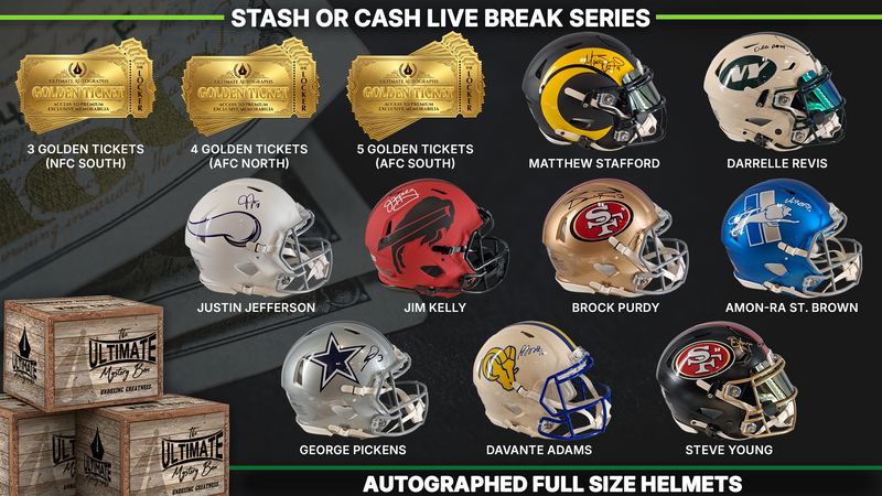 Stash or Cash Full-Size Authentic and Replica Football Helmet Live Break Series
