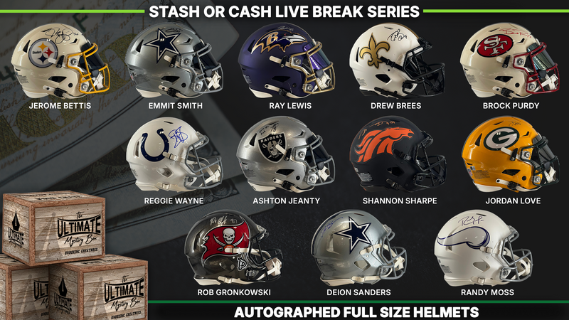 american football helmet collection Stash or Cash Full-Size Football Helmet Live Break Series – Ultimate Autographs
