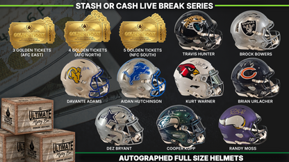 Stash or Cash Full-Size Authentic and Replica Football Helmet Live Break Series