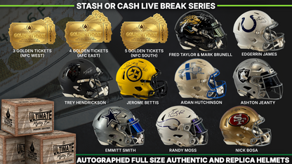 Stash or Cash Full-Size Authentic and Replica Football Helmet Live Break Series