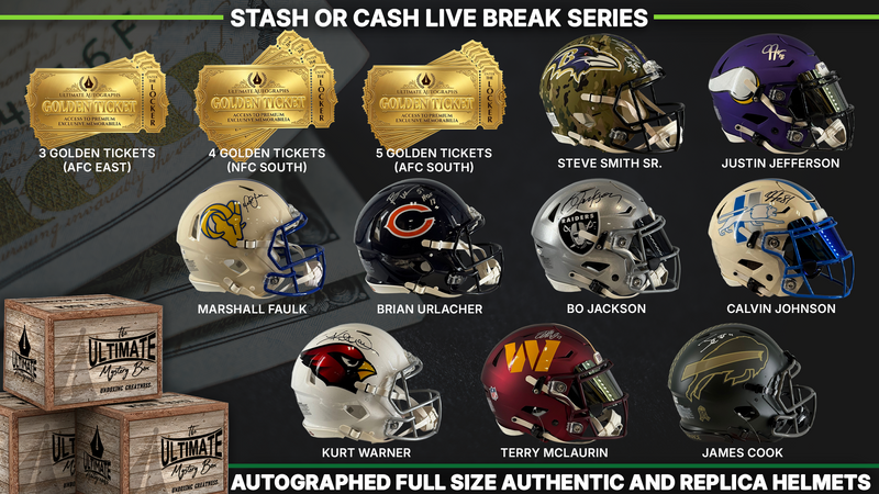 Stash or Cash Full-Size Authentic and Replica Football Helmet Live Break Series