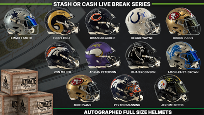 Stash or Cash Full-Size Football Helmet Live Break Series