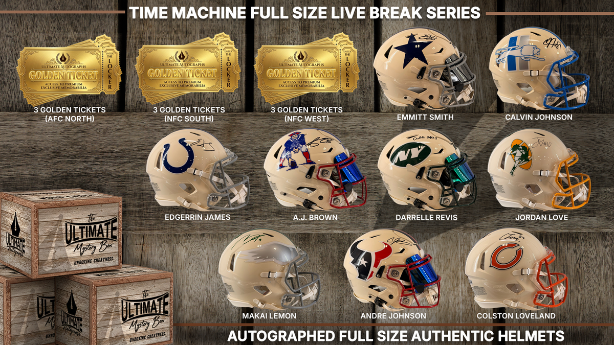 Time Machine Full-Size Authentic and Replica Football Helmet Live Break Series