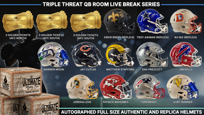 Triple Threat QB Room Full-Size Replica and Authentic Helmet Live Break Series
